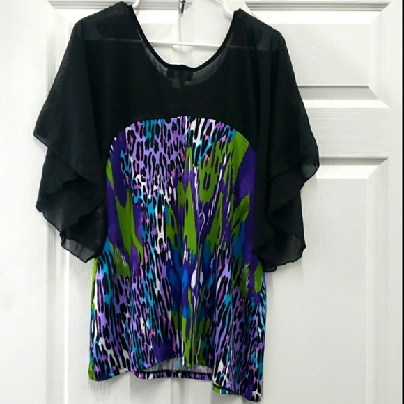 FINAL PRICE #10242-5 Blouse Multicolored,2X, 3X,multicolored. - Picture 2 of 4